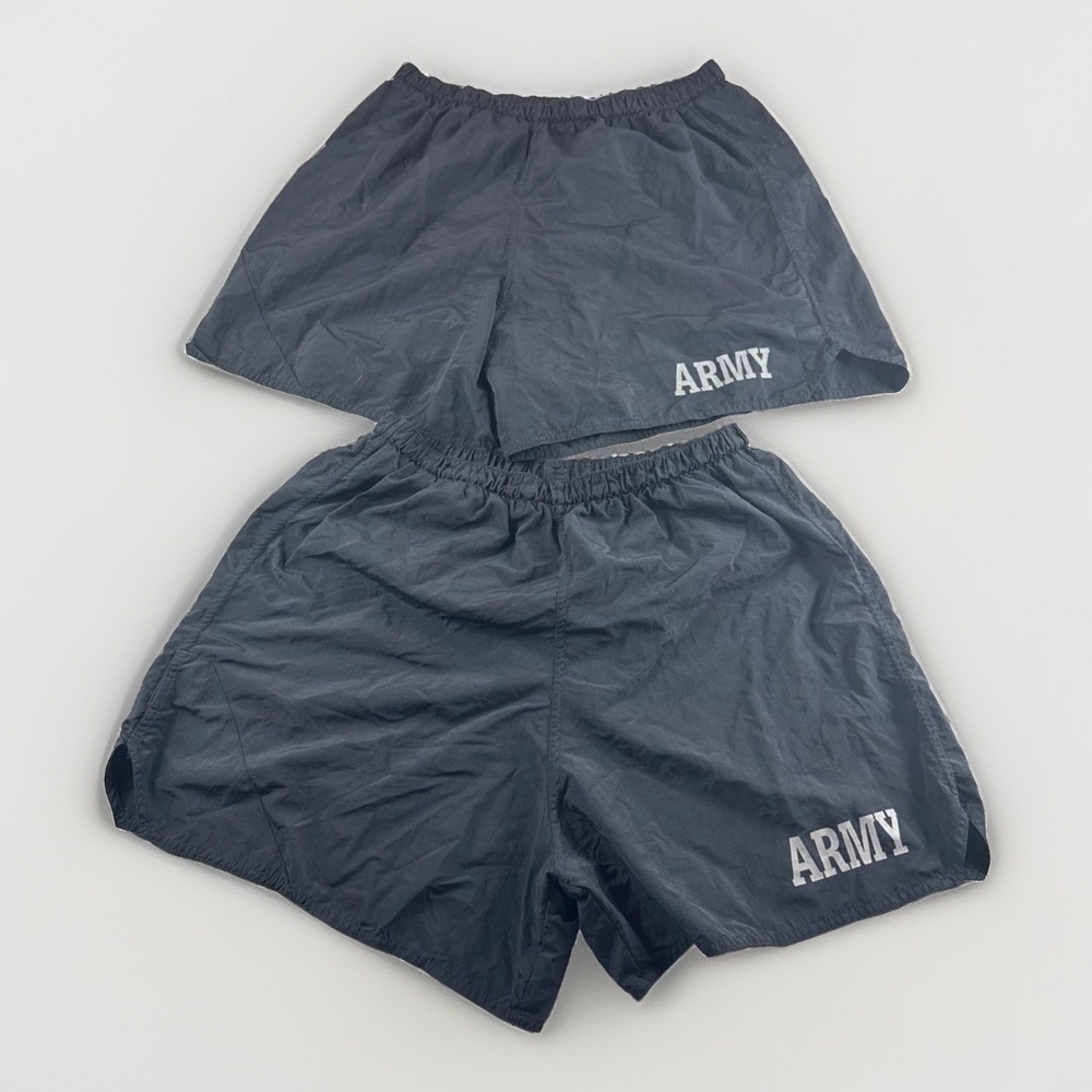 Trunks Physical Fitness Uniform Shorts Army XL Black Military Workout Lot of 2